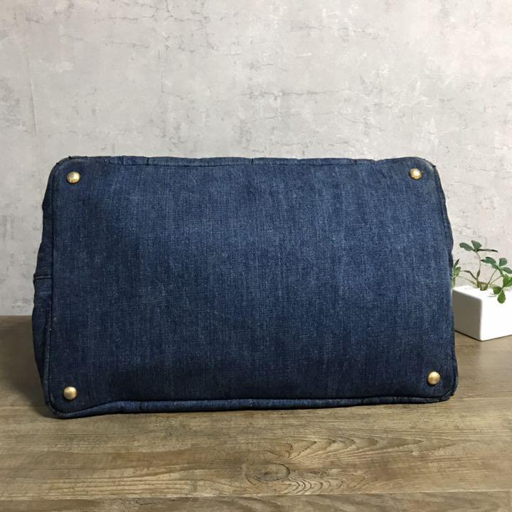 超歓迎即納 美品工房 美品 PRADA プラダ レザー ハンドバッグ デニム 1acwj-m68304902657 得価新作登場