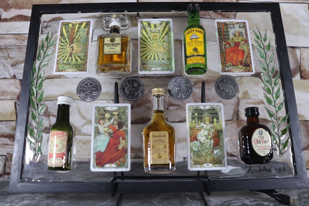 ハンドメイドインテリア レジンアート ミニチュアボトル bar