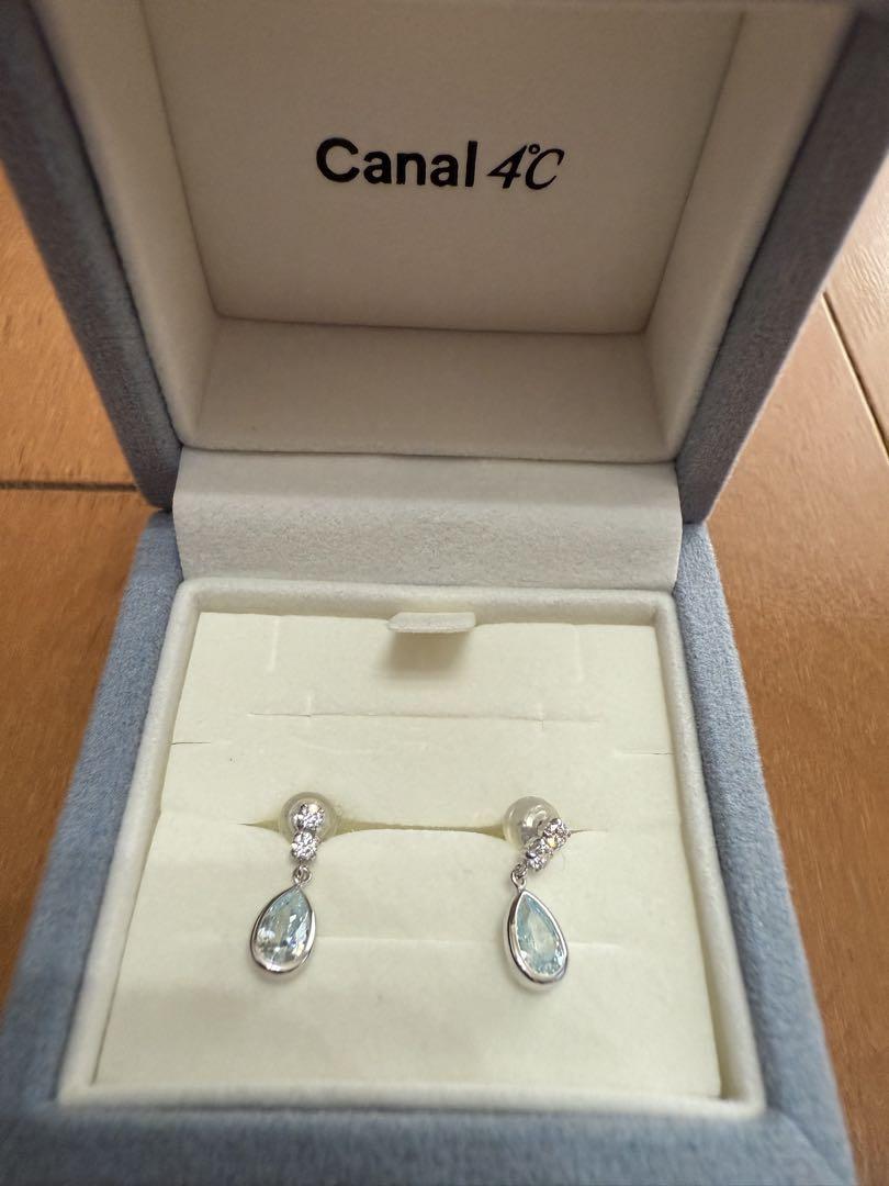 Canal 4C しずく型　ホワイトゴールドピアス