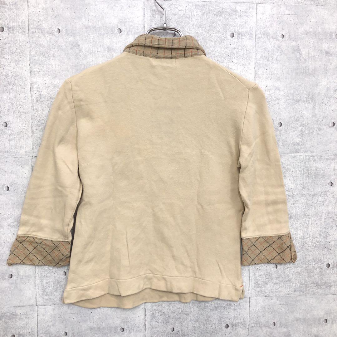 Thomas Burberry 古着 チェック柄切替 クレリック ポロシャツ Thomas Burberry 古着 チェック柄切替 クレリック ポロシャツ