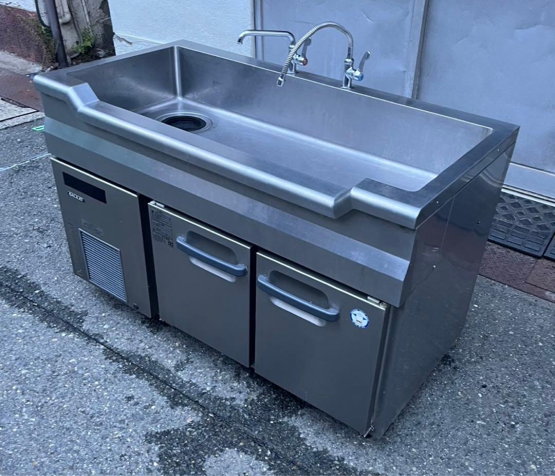 22年 業務用 フクシマ 舟形シンク コールドテーブル LNC-120RM-SCやや傷や汚れあり