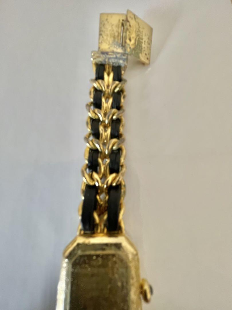 【ジャンク品】CHANEL シャネル ゴールド ブラック レディース 時計