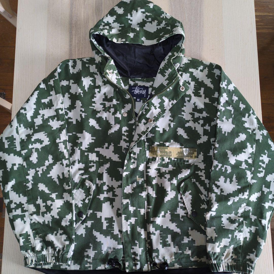 超希少 90s old Stussy デジタル迷彩フードジャケット USA製