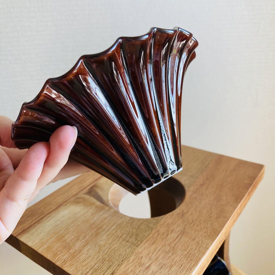 ★akotaka★ ドリッパー ドリップスタンド フレア 陶器製 木製3色