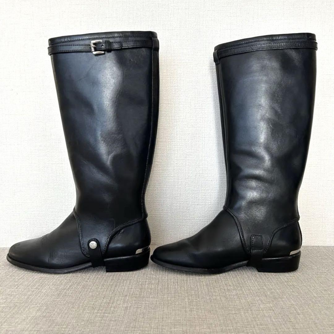 COACH コーチ　2WAY サイドゴアブーツ　黒　ロングブーツ　保存袋付き