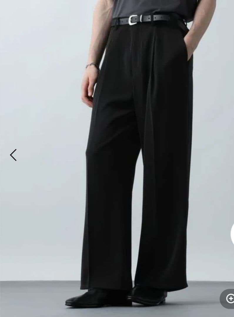 「ハレ」トロミワイドパンツ　（セットアップ対応イージーケア）　ブラック、グレー系