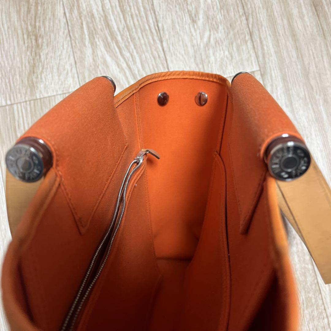 【エルメス】カバック　オレンジ キャンバストートバッグ 中型 エルメス】カバック オレンジ キャンバストートバッグ 中型
