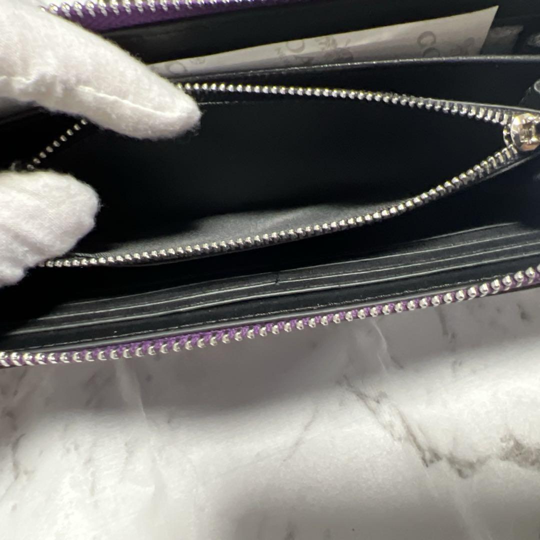新品未使用 COACH コーチ　パープル ロゴ 長財布