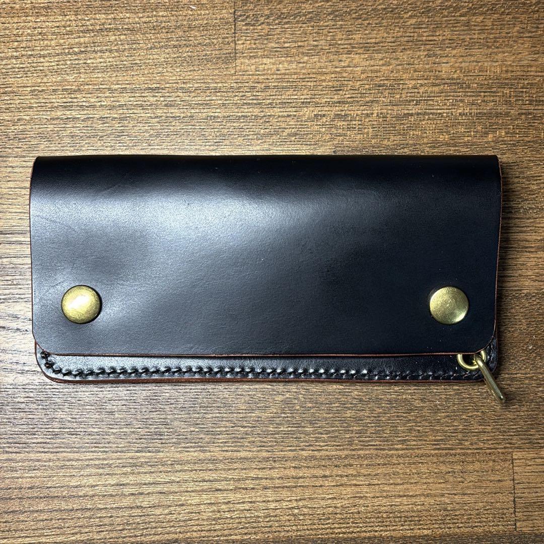 茶芯ハンドメイドトラッカーウォレット タ ロンジップウォレット
