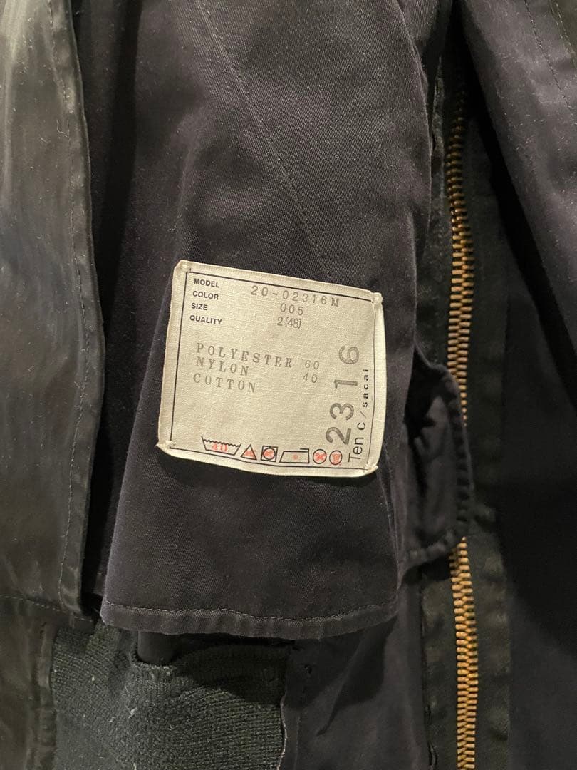 sacai ten c コラボ MA-1 ブルゾン ブラック サイズ2 20aw sacai ten c コラボ MA-1 ブルゾン ブラック サイズ2 20aw