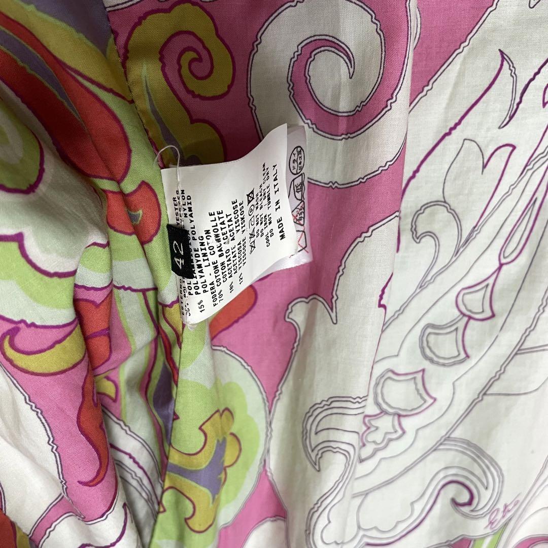 美品★ETRO★エレガント美麗ロゴ入り裏★ライトジャケット★42