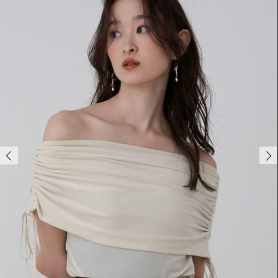 LAGUNAMOON ラグナムーン　ライトベロアオフショルトップス アイボリー mdprevattcaulkingandwaterproofing.com