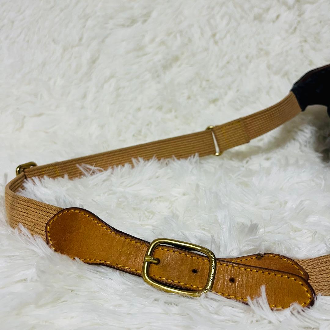 【HUNTING WORLD】バチュークロス×レザー製 ウエストポーチ ブラック