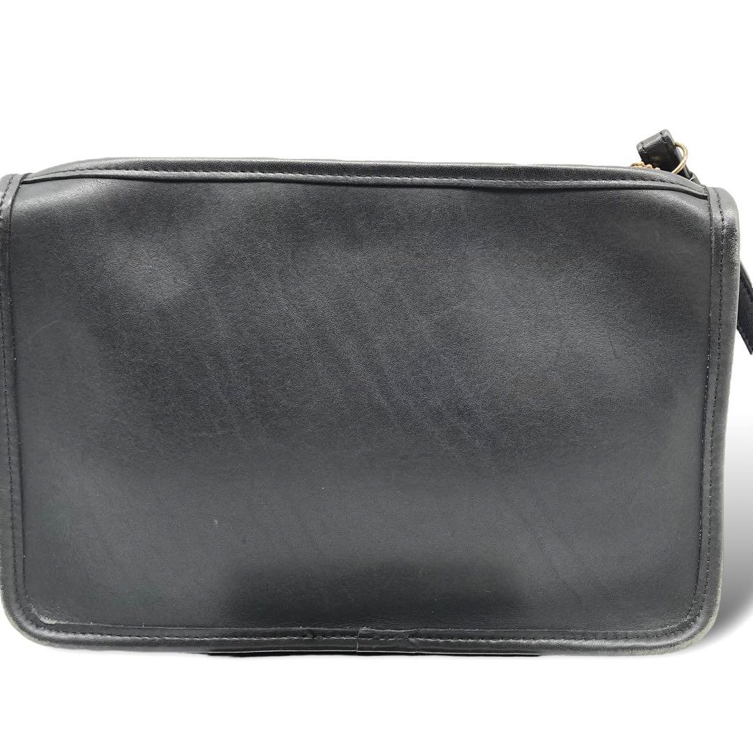 良品◎COACH オールドコーチ クラッチバッグ グラブタンレザー 黒 9972