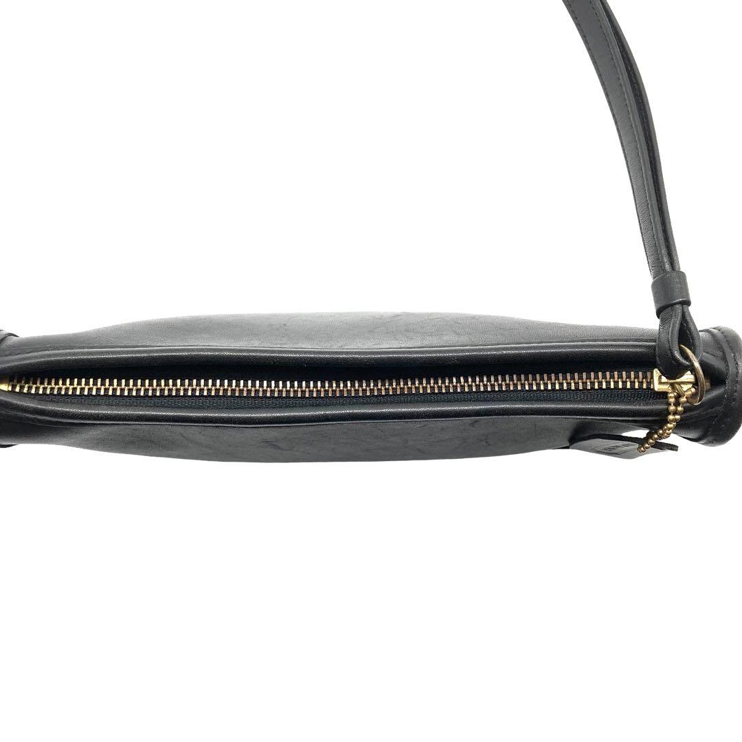 良品◎COACH オールドコーチ クラッチバッグ グラブタンレザー 黒 9972