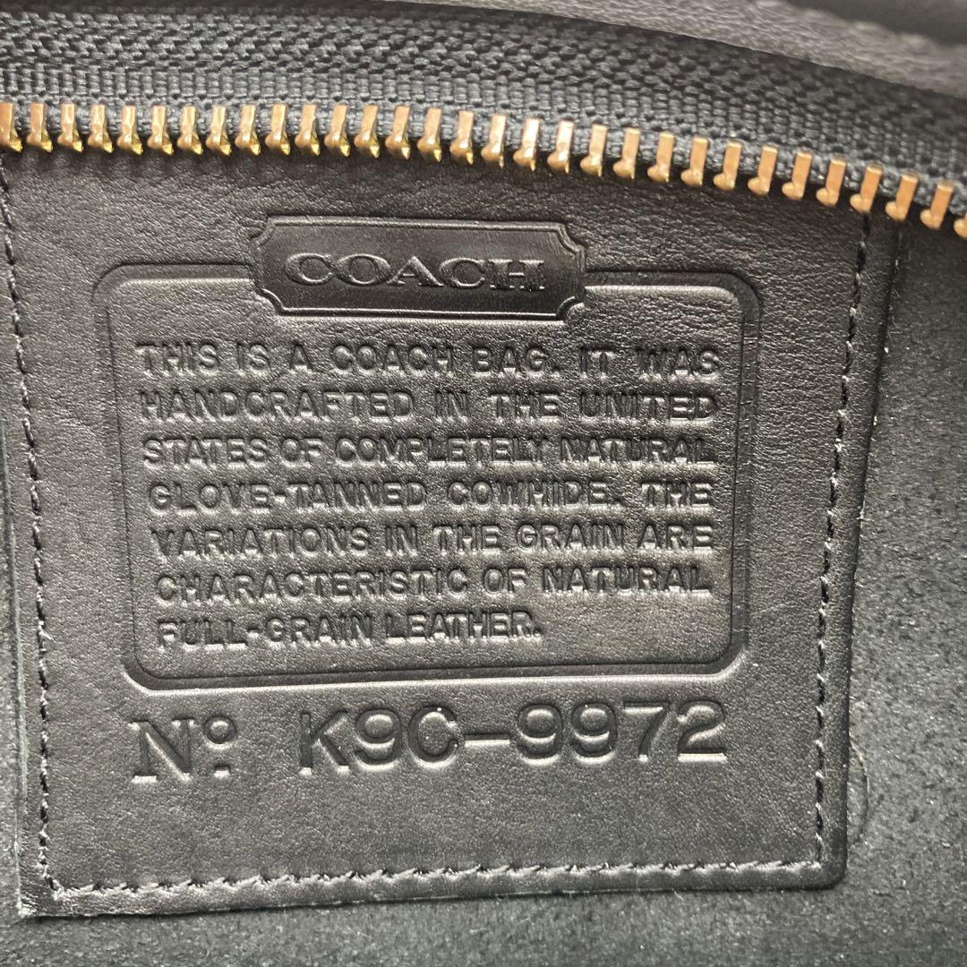 良品◎COACH オールドコーチ クラッチバッグ グラブタンレザー 黒 9972