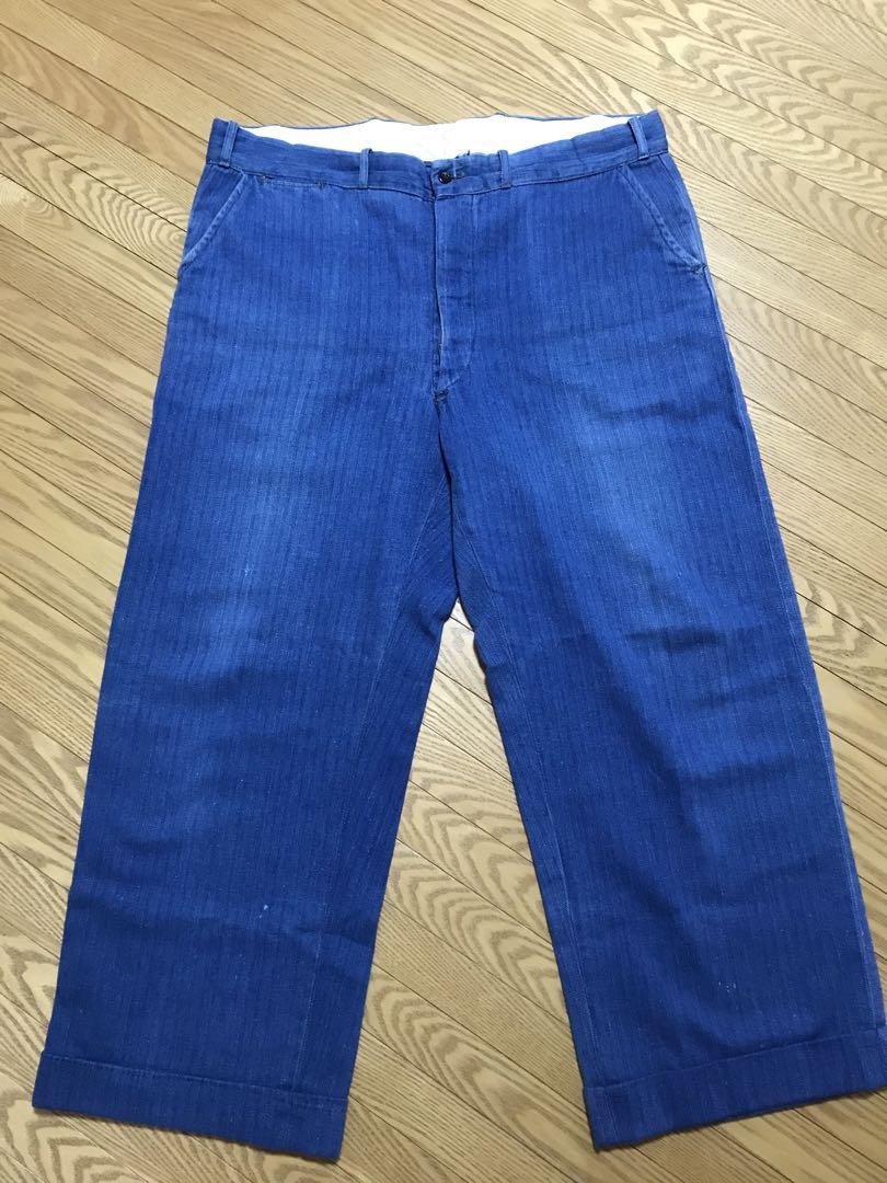 ビンテージ　40s ヘリンボーン　ワークパンツ　希少　ビッグサイズ