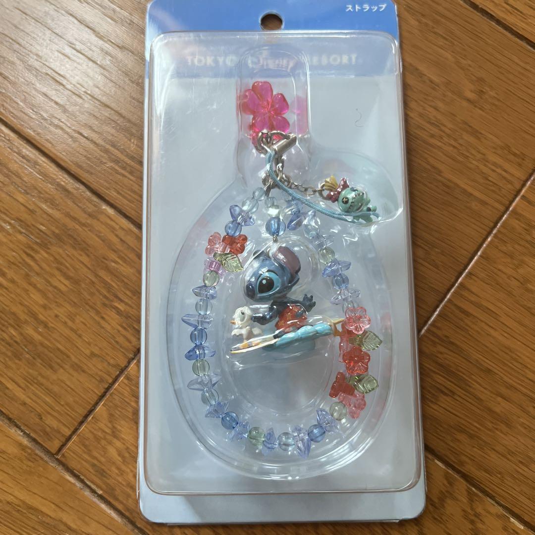 スティッチ リロ&スティッチ ストラップ　サーフィン　ディズニーリゾート　ビーズ スティッチ リロ&スティッチ ストラップ サーフィン ディズニー