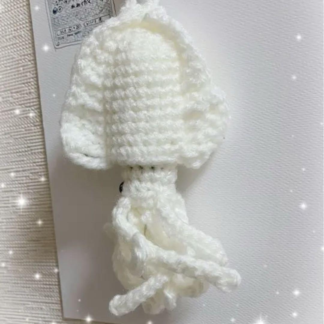 ホワイトイカ リップケースあみぐるみハンドメイド - メルカリ