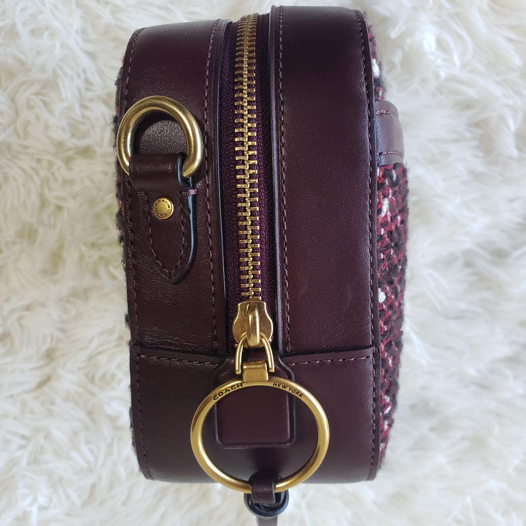 コーチ COACH ショルダーバッグ クロスボディ ミニカメラ ツイード 限定品