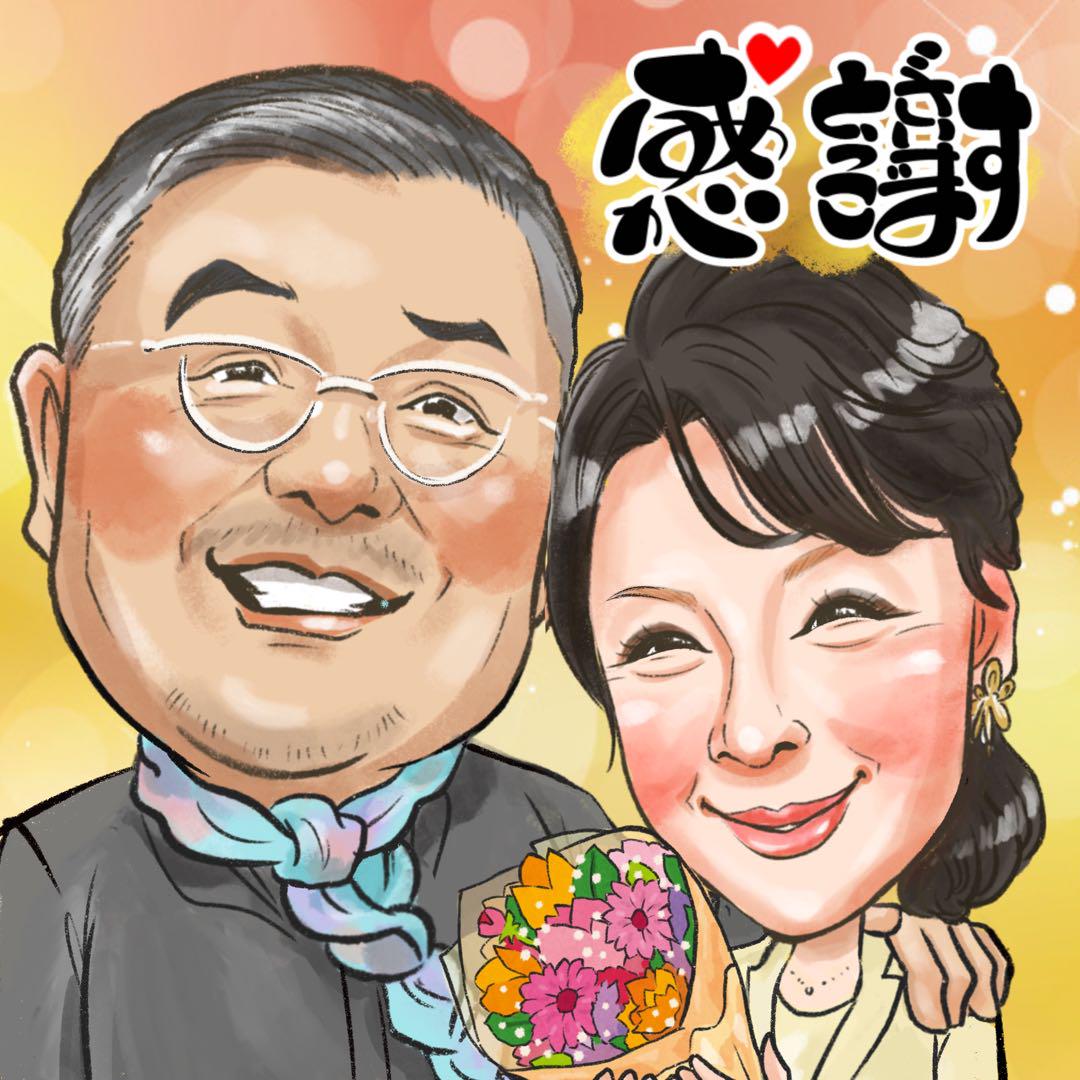似顔絵オーダー　A3 10名様　金婚式　DHatch 似顔絵オーダー A3 10名様 金婚式 DHatch様専用