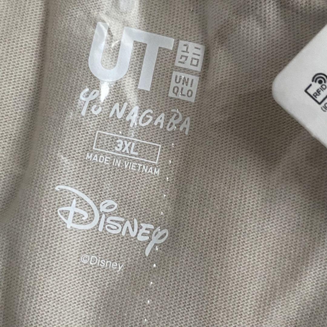 3XL 新品 ユニクロ 長場雄 コラボ ディズニー Tシャツ ベージュ
