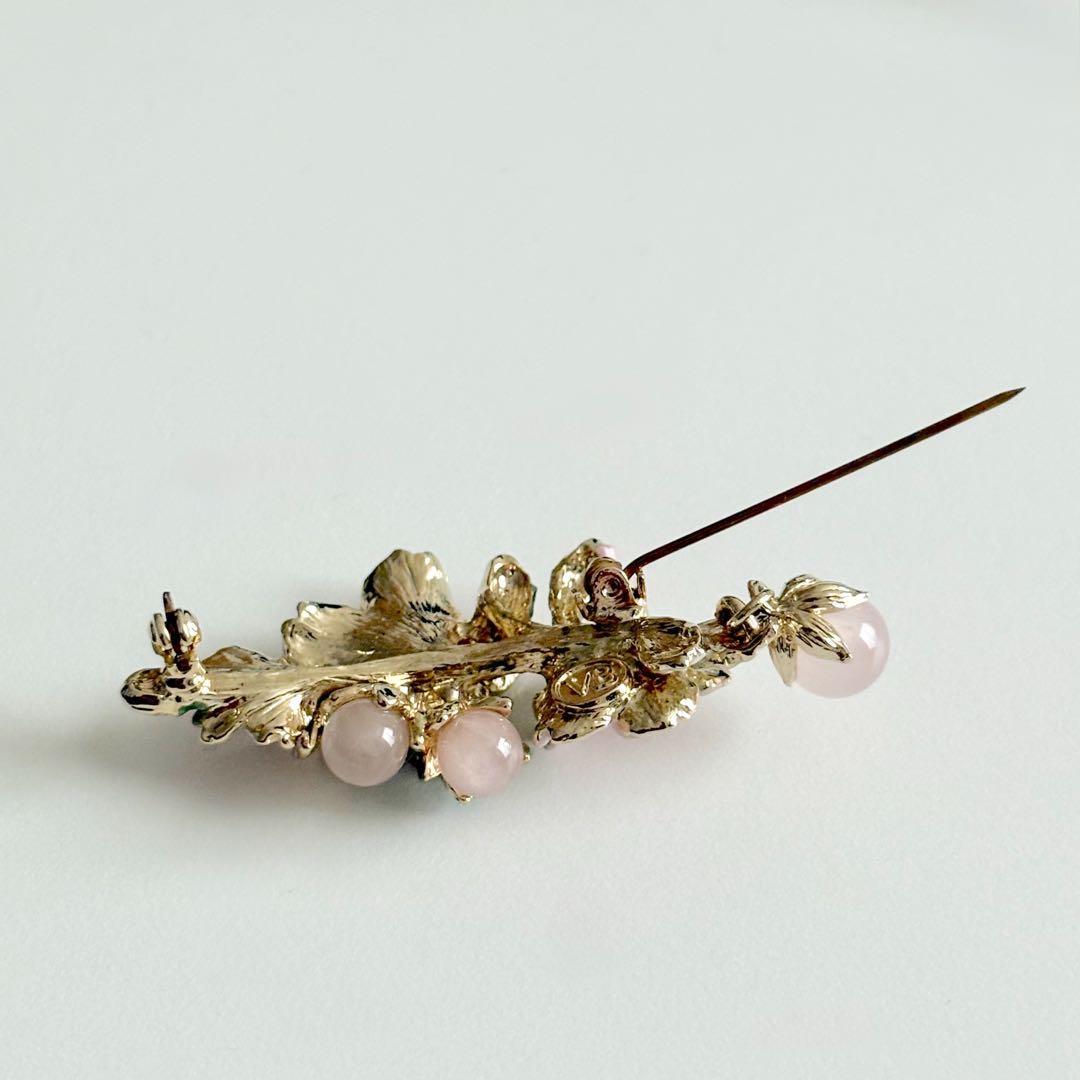 VENDOME BOUTIQUE✨️ VB 桜 ローズクォーツ ブローチ ローズクォーツ 桜 ブローチ（VBRV4187__RQ）｜ブローチ｜ヴァン