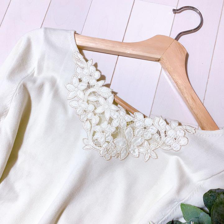 Rirandture❤︎バック刺繍フレア袖ニット