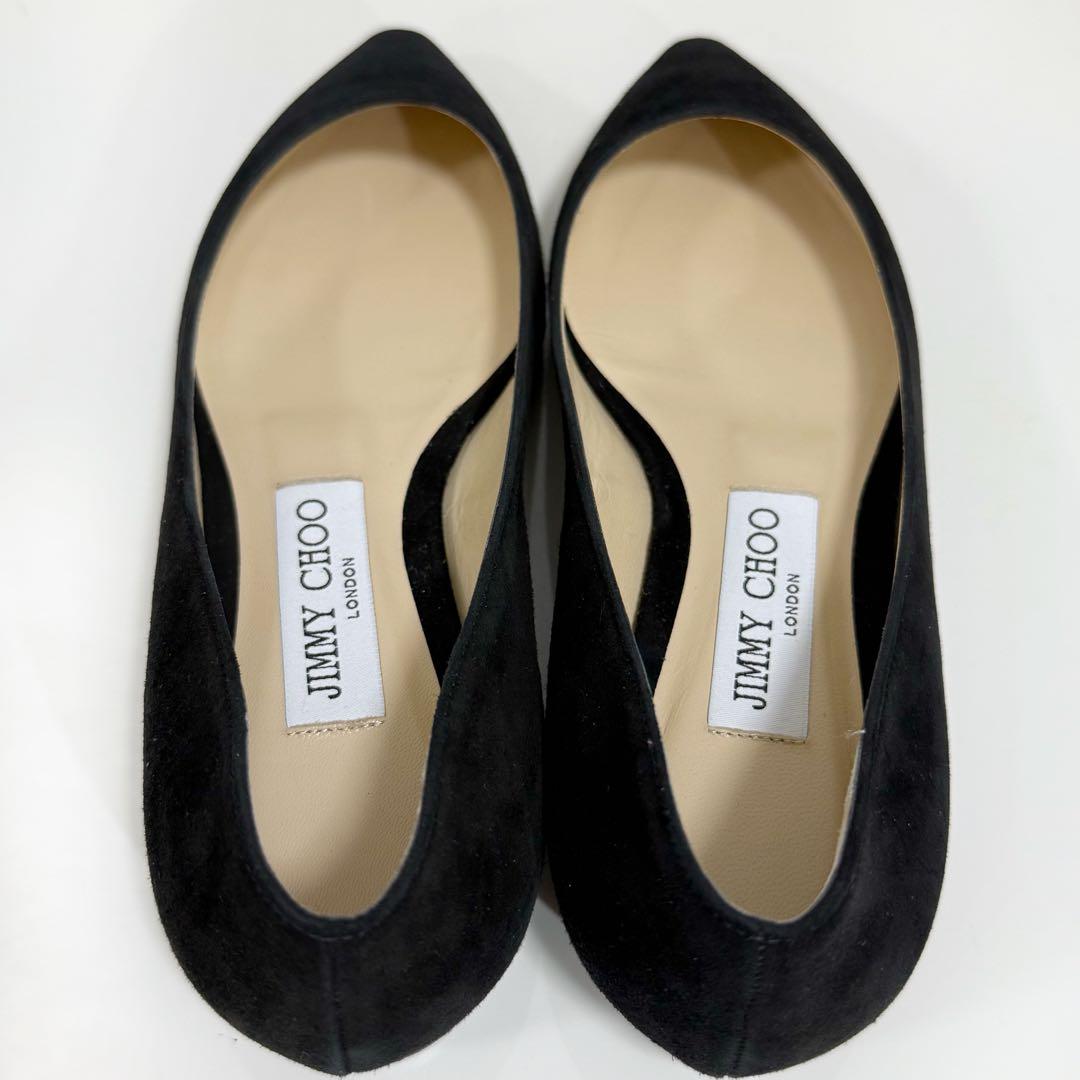 美品❤️ JIMMYCHOO スエードフラットシューズ 35 極美品】JIMMY CHOO フラットシューズ スエード 黒 35.5 - メルカリ