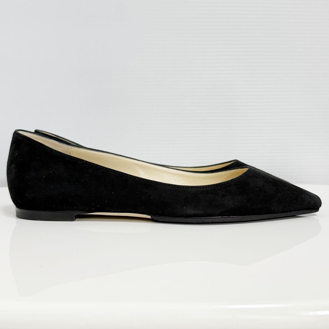 JIMMY CHOO 黒 スエード フラットシューズ ADEFLATSZR_000050_OVER_vg01.jpg
