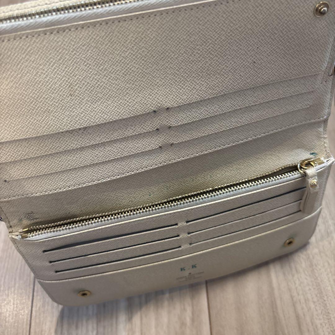 ルイヴィトン 長財布 ポルトフォイユ サラ ダミエ アズール　ホワイト　二つ折り