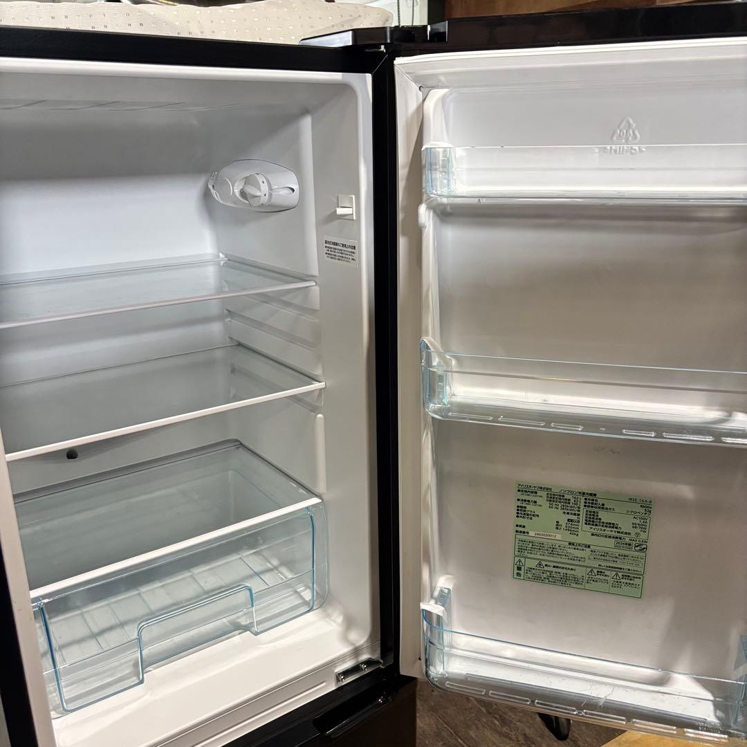 アイリスオーヤマ ノンフロン冷凍冷蔵庫 IRSE-16A-B ブラック 162L