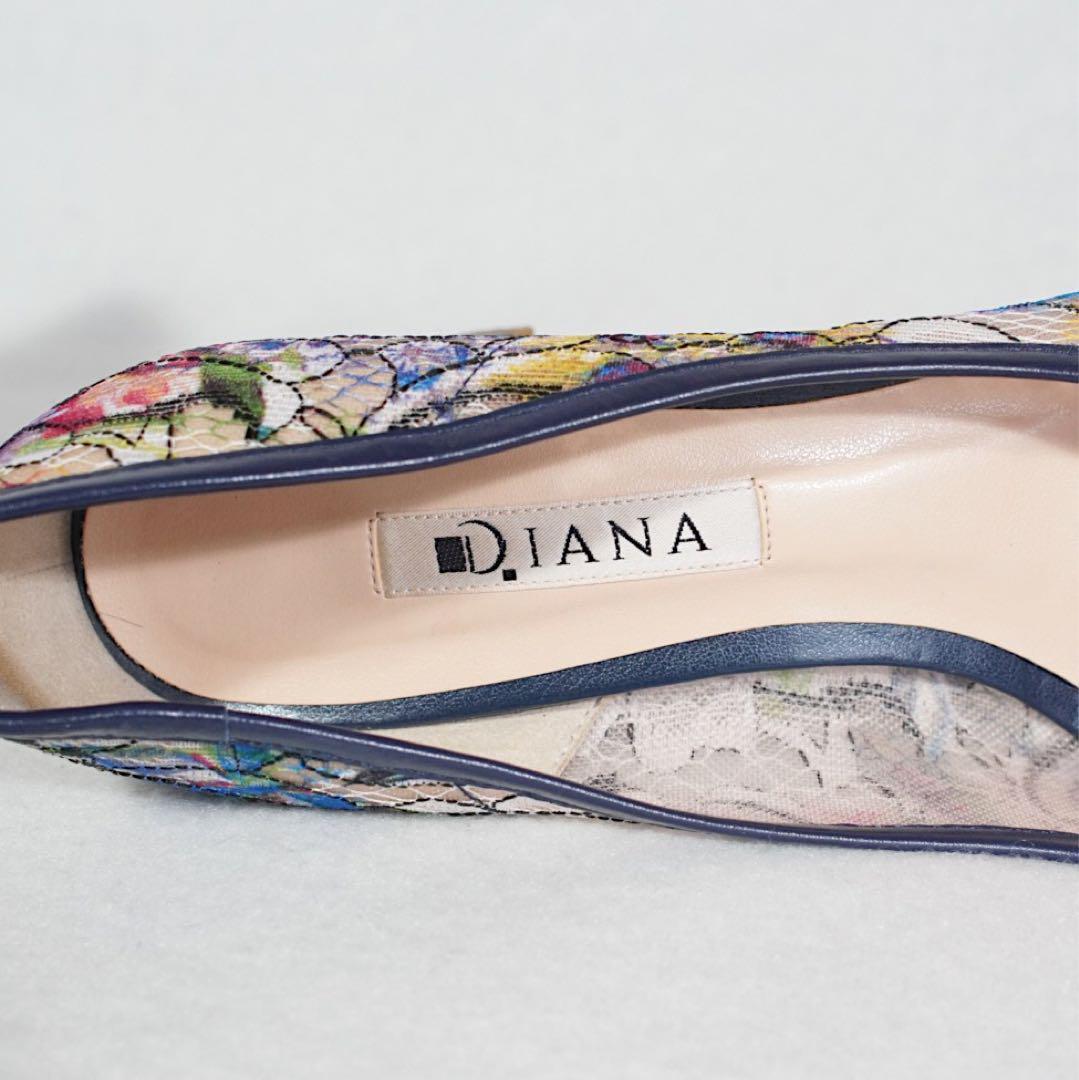 希少 美品《DIANA》絵画シリーズ レースパンプス(23.5)葛飾北斎 花
