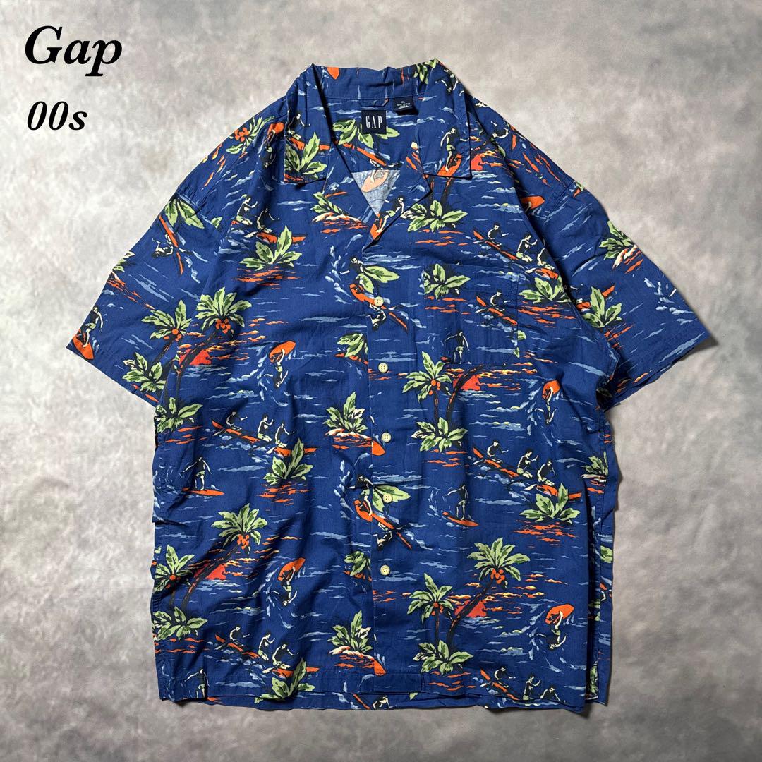 L15 古着00年製　Gap アロハ開襟シャツXL サーフィン