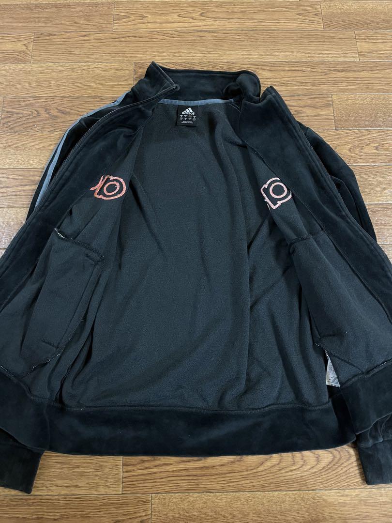 adidas ベロア トラックジャケット サイズO BLACK 黒 万国旗タグ