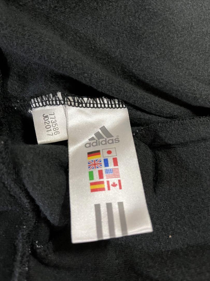 adidas ベロア トラックジャケット サイズO BLACK 黒 万国旗タグ