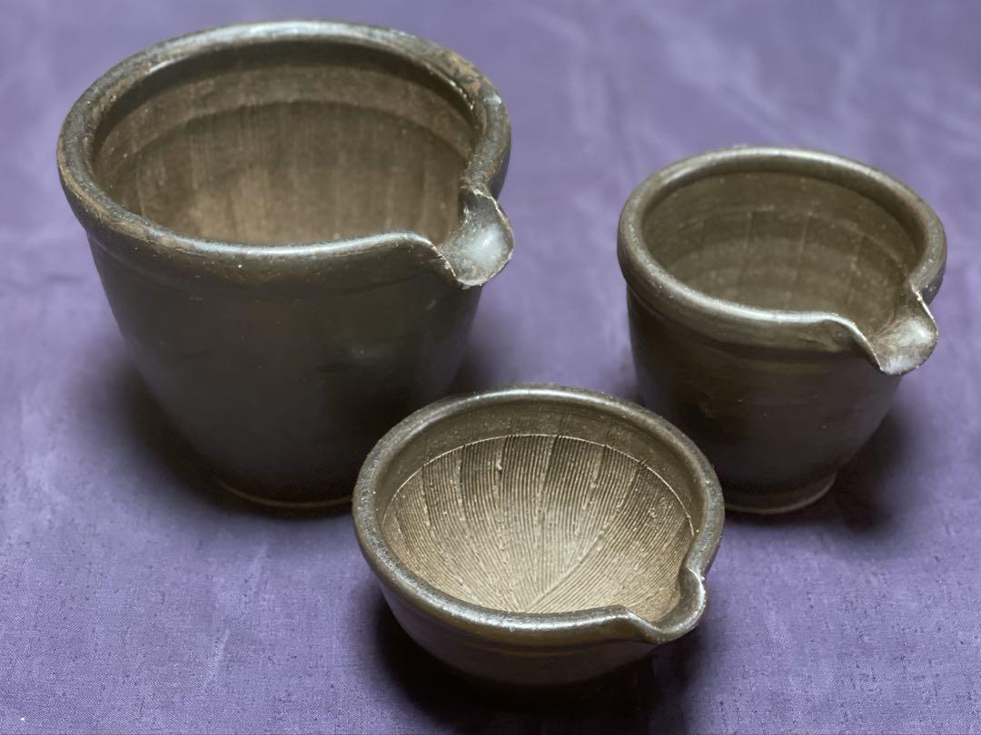 山口県防府市富海 堀越窯 片口すり鉢3点セット陶器磁器瀬戸物焼物酒器