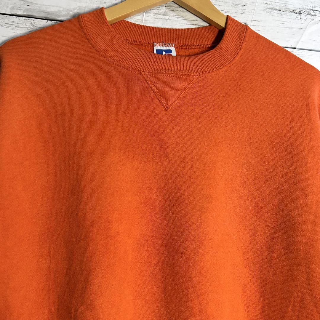 90s USA Russell ラッセル スウェット オレンジ XL