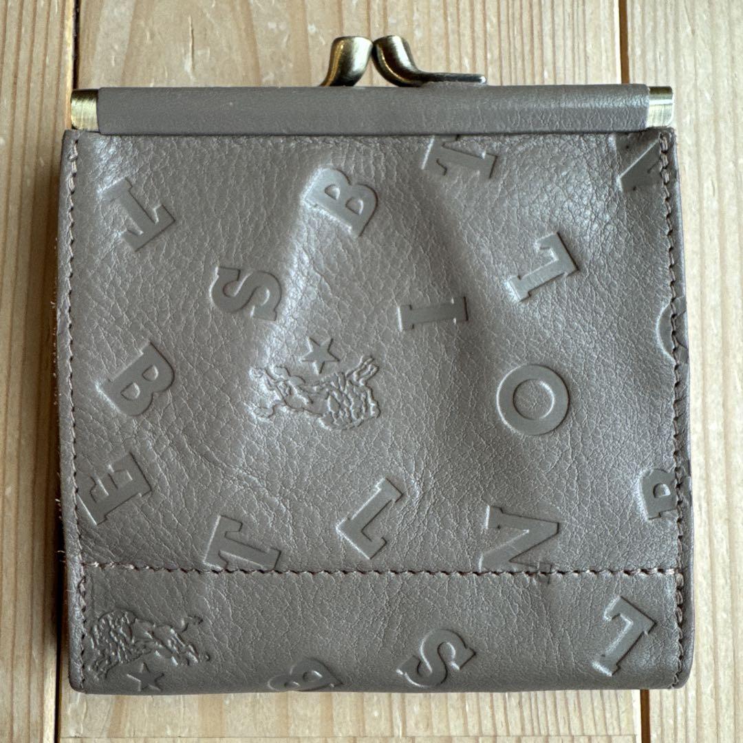 【レア＆新品】IL BISONTEがま口折り財布 エンボスドロゴ グレー☆