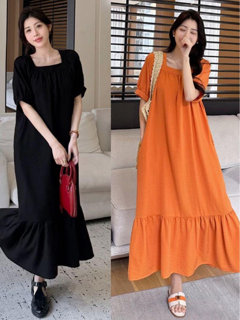 夏にぴったり‼️ロングシンプルワンピース　軽やかで普段使いに最適