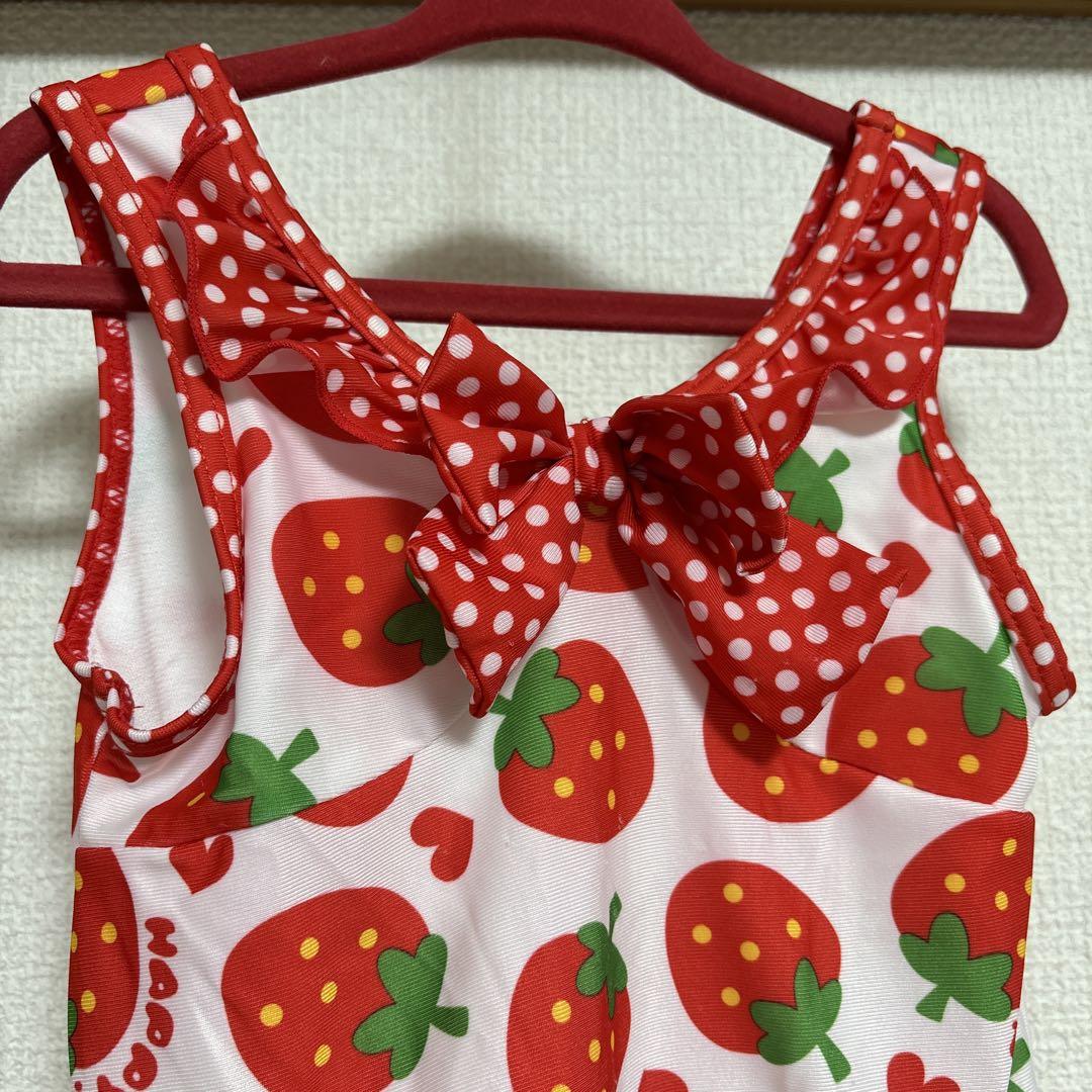 いちごと水玉模様 半袖ワンピース 半袖ワンピース いちごと水玉模様