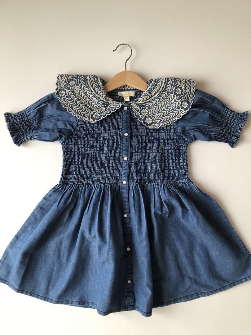 Bonjour diary DENIM TUNIQUE handsmock ワンピース