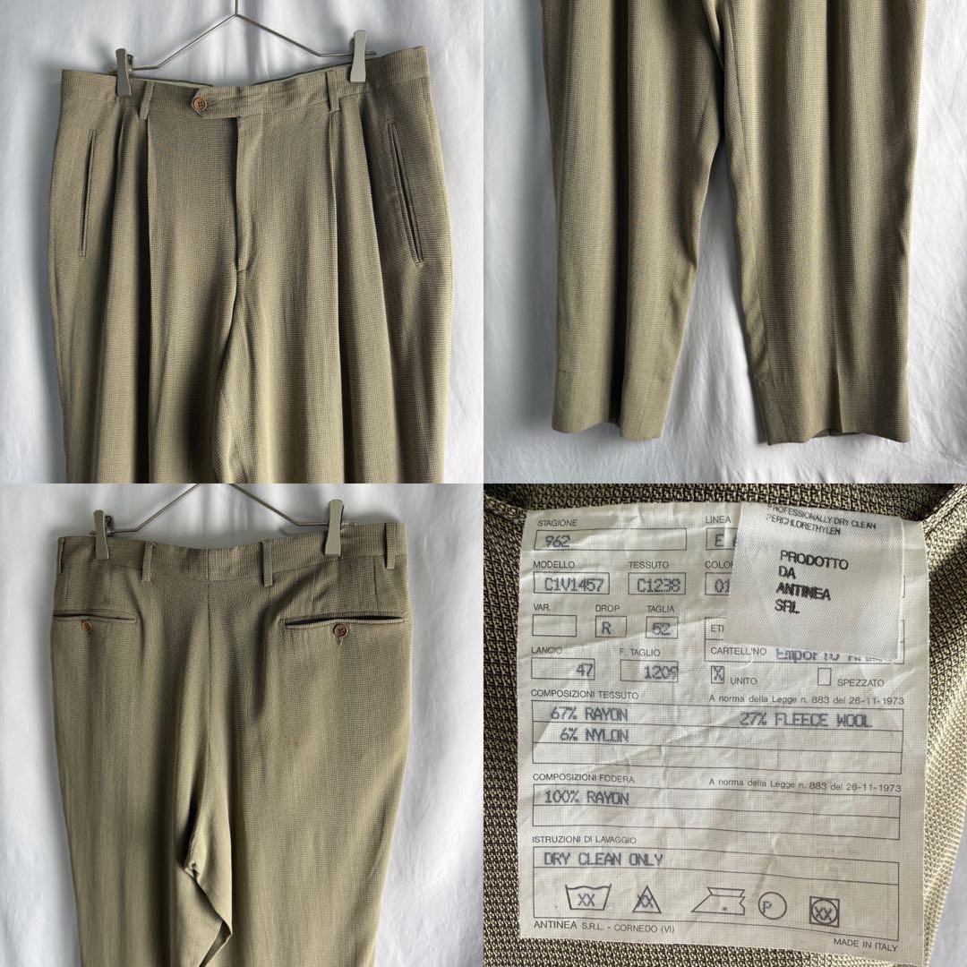 90s EMPORIO ARMANI 2タック レーヨン スラックス