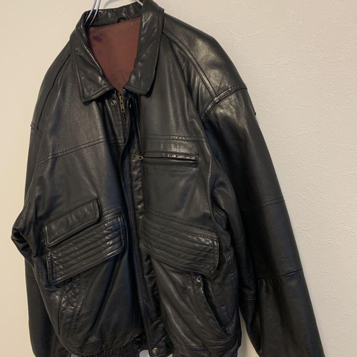 超特価 レザージャケット 古着 本革 羊革 革ジャン ラムレザー 厚手 オーバーサイズ レザージャケット Www Oksa Co