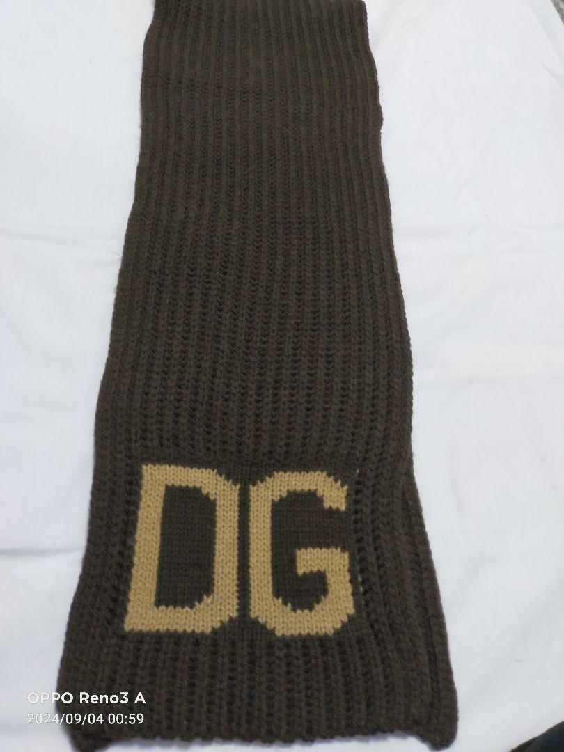 DOLCE＆GABBANA未使用に近い美品ローゲージニットマフラーダークブラウン DOLCE＆GABBANA未使用に近い美品ローゲージニットマフラーダーク