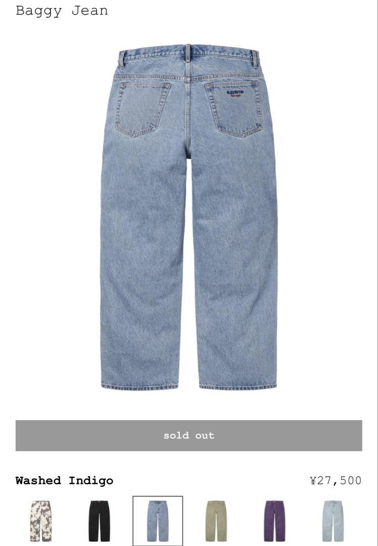【確実正規品】supreme baggy Jean 34