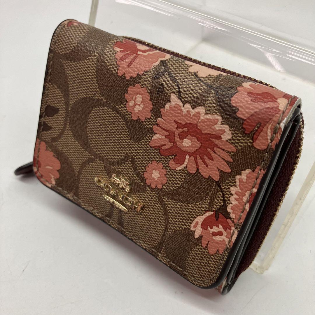 AS4029 COACH 折り財布　三つ折り　ブラウン