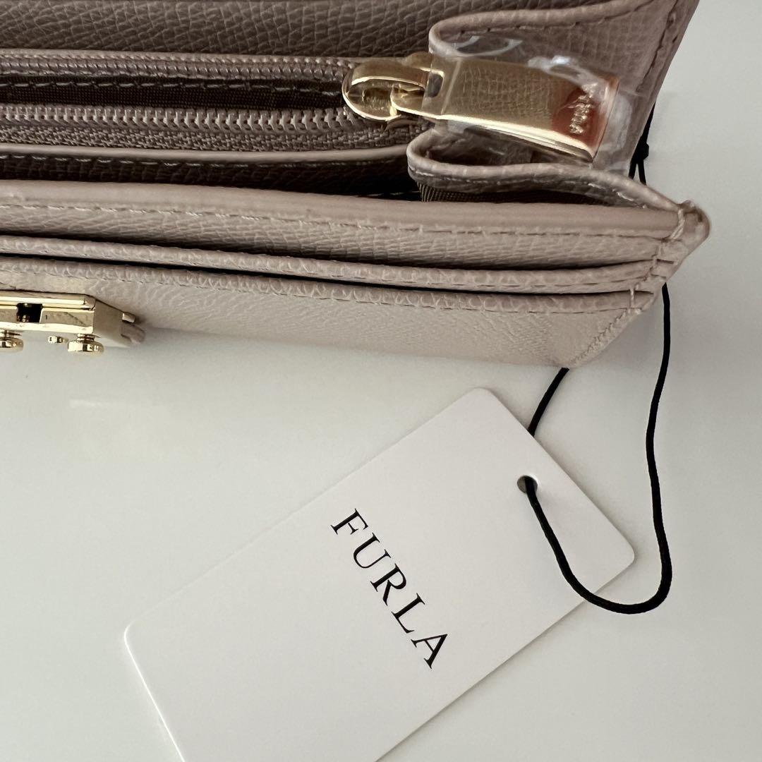 【未使用】FURLA フルラ 長財布 メトロポリス ピンクベージュ レザー