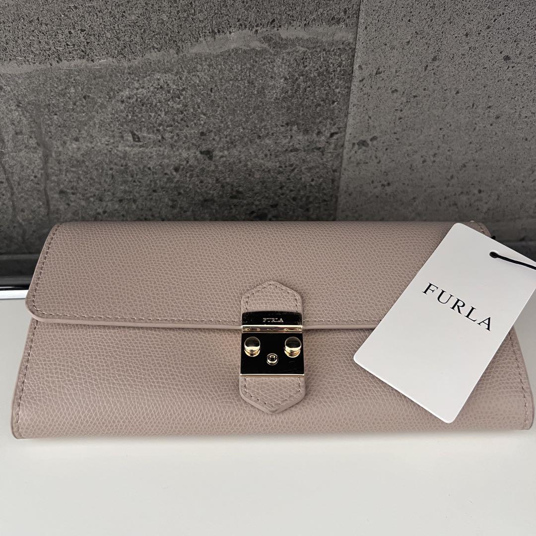 【未使用】FURLA フルラ 長財布 メトロポリス ピンクベージュ レザー