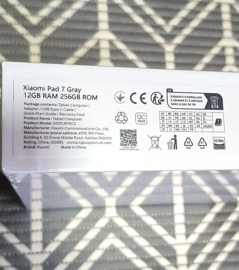 Xiaomi　pad 7 12GB256GB グレー